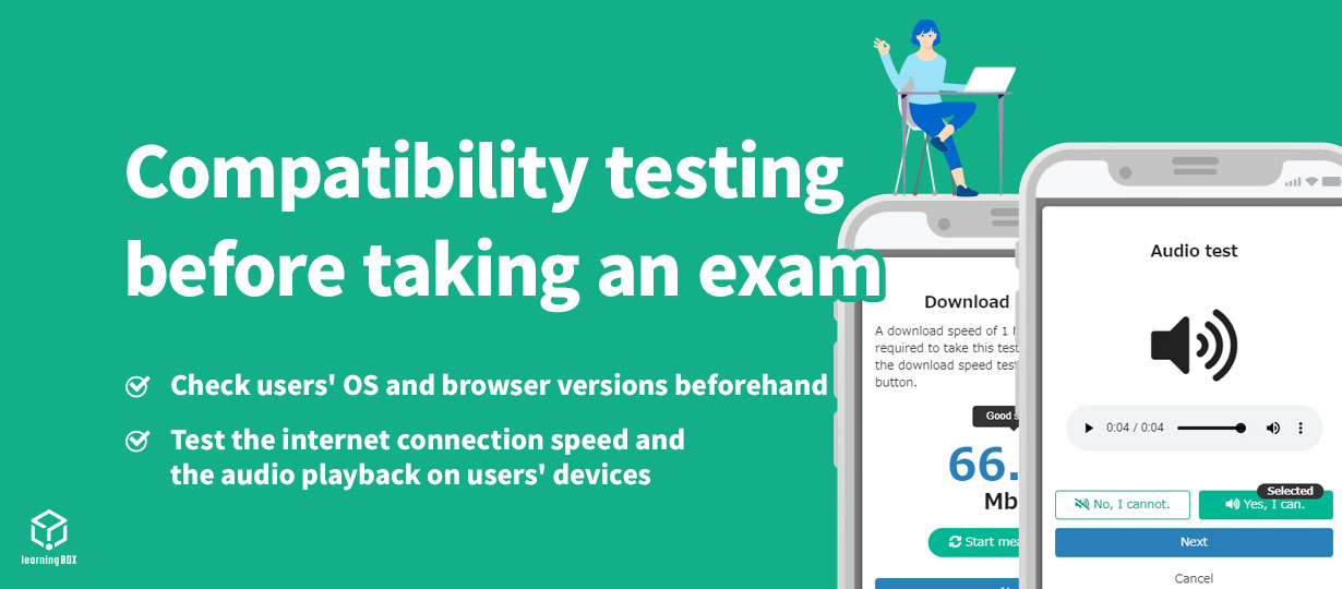 learningBOX - Confirmation of compatible terminals before taking examinations