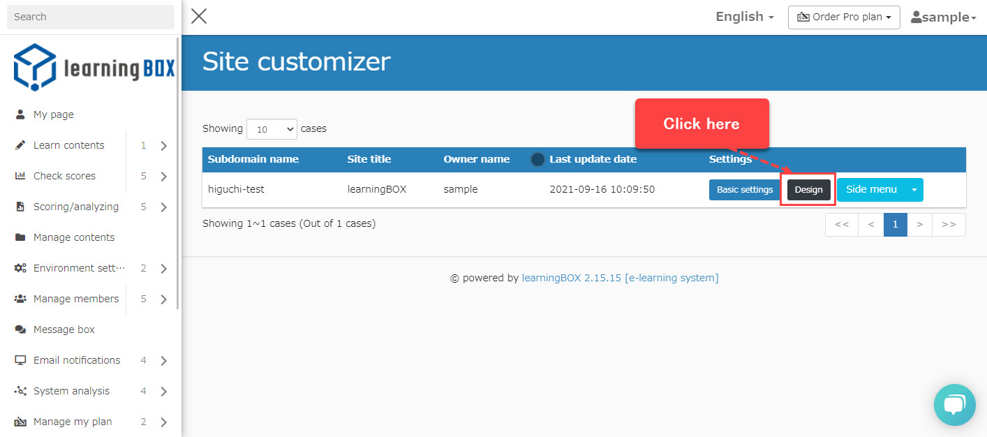 Site Customizer [Change the design].