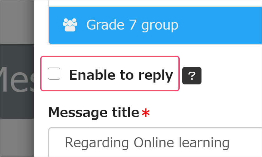 Allow Message Reply Screen